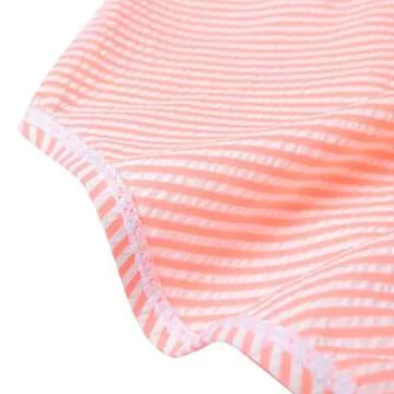 LIZENS Girls Swimsuit Kids Scalloped One Piece Ruffle Swimsuit Girls Swimwear Print (5-6T, Pink)