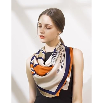 MEISEE Pure Silk Square Scarf - Elegant Head Scarf for Women
