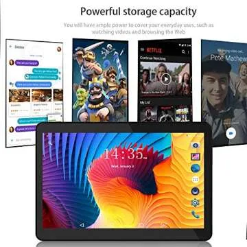 ZONKO Tablet 10 Inch Android 3G Phone Tablets with 32GB Storage Dual Sim Card 5MP Camera, WiFi, Bluetooth, GPS, Quad Core, HD Touchscreen, Support 3G Phone Call (Black)