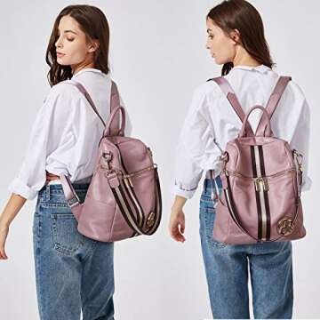 BOSTANTEN Genuine Leather Backpack Purse - Stylish & Versatile Bags for Women