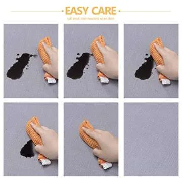 sancua 100% Waterproof Rectangle PVC Tablecloth - 54 x 78 Inch - Oil Proof Spill Proof Vinyl Table Cloth, Wipe Clean Table Cover for Dining Table, Buffet Parties and Camping, Grey