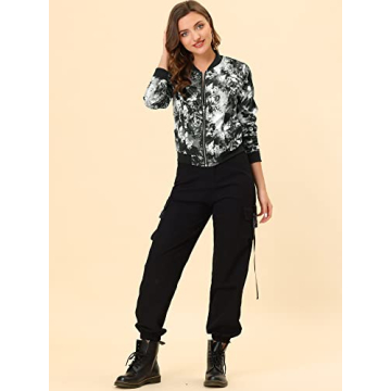 Chic Floral Bomber Jacket for Stylish Women - Allegra K