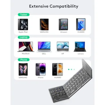 Portable Samsers Foldable Bluetooth Keyboard with Touchpad