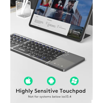 Portable Samsers Foldable Bluetooth Keyboard with Touchpad