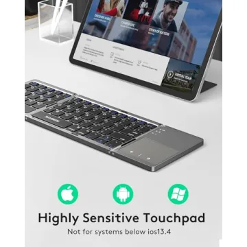 Portable Samsers Foldable Bluetooth Keyboard with Touchpad
