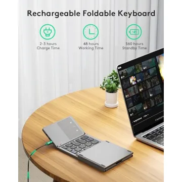 Portable Samsers Foldable Bluetooth Keyboard with Touchpad