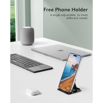 Portable Samsers Foldable Bluetooth Keyboard with Touchpad