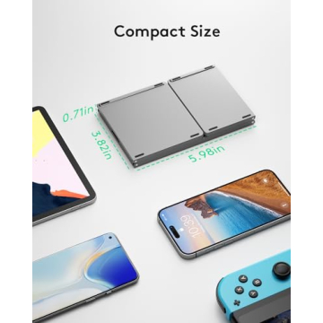 Portable Samsers Foldable Bluetooth Keyboard with Touchpad