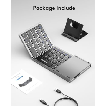 Portable Samsers Foldable Bluetooth Keyboard with Touchpad