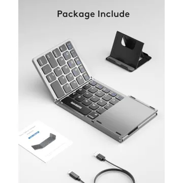 Portable Samsers Foldable Bluetooth Keyboard with Touchpad