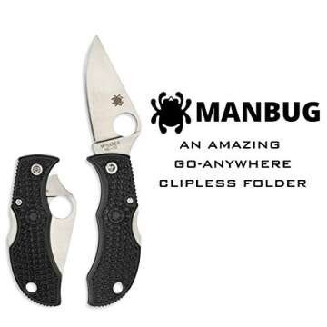 Spyderco Manbug Lightweight Folding Utility Pocket Knife with 1.97" VG-10 Stainless Steel Blade and ...