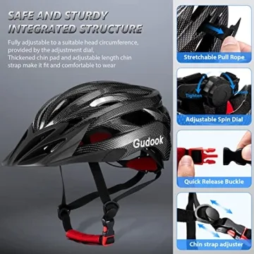 Gudook Adjustable Lightweight Bicycle Helmet for Adults