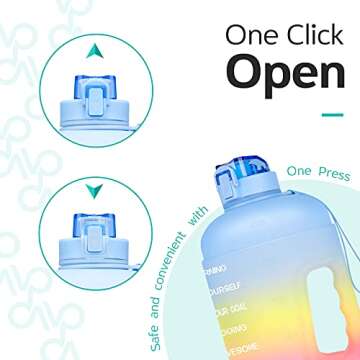 Venture Pal Large 1 Gallon/128oz Motivational Water Bottle with Time Marker & Measurements, Leakproof BPA Free Sports Water Bottle to Ensure You Drink Enough Water Daily