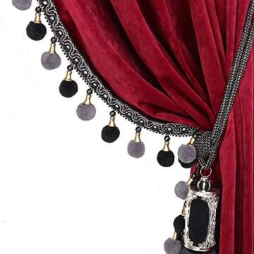 Luxury Pom Poms Curtain Set for Elegant Home Decor
