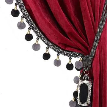 Luxury Pom Poms Curtain Set for Elegant Home Decor