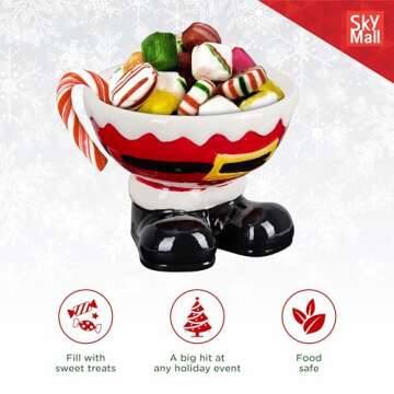 Santa Feet Candy Bowl for Festive Holiday Treats