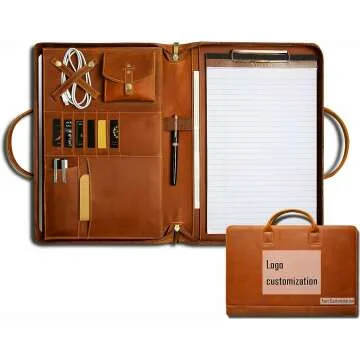 GZRHKJ Leather Portfolio - Stylish Organizer for Professionals