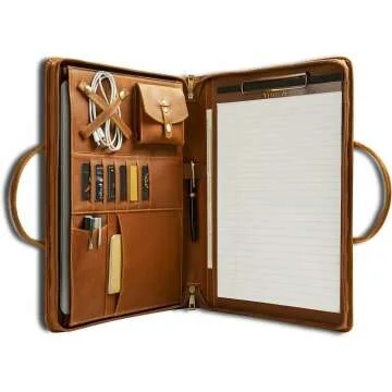 GZRHKJ Leather Portfolio - Stylish Organizer for Professionals