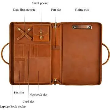 GZRHKJ Leather Portfolio - Stylish Organizer for Professionals