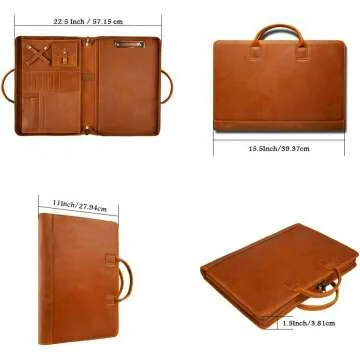 GZRHKJ Leather Portfolio - Stylish Organizer for Professionals