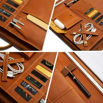 GZRHKJ Leather Portfolio - Stylish Organizer for Professionals