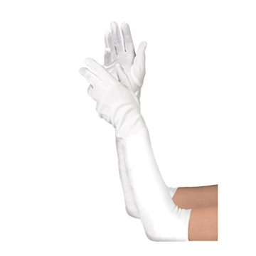 Elegant Satin White 22'' Gloves for 1920s Events