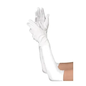 Elegant Satin White 22'' Gloves for 1920s Events