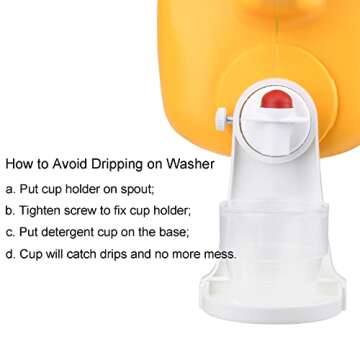 Laundry Detergent Cup Holder, Laundry Fabric Softener Drip Catcher, Firmly Hold on Laundry Bottle Spouts, Keep Washer Dryer and Laundry Floor Clean and Organize Pack of 1