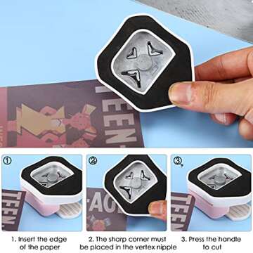 LOONENG 3 Way Corner Rounder Punch, 4mm, 7mm, 10mm 3 in 1 Corner Cutter for Paper Crafts, Laminator, Cardstock, DIY Projects, Photocards, Card Making and Scrapbooking