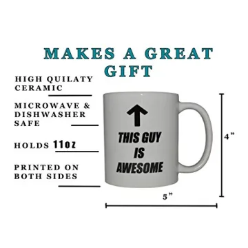 Rogue River Tactical Funny Novelty Coffee Mug - This Guy Is Awesome Cup, Gift Idea for Dad, Men, Brother and Boyfriend, 11 Oz, White