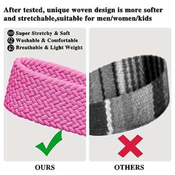 Fishent Stretchy Wristlet Keychain,Braided Cute Wrist Lanyards for Keys, Key Chain Holder for Women Men, Wrist Strap Keychain for Car Keys Phone Camera Wallet ID Badges Card (Pink)