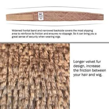 gexworldwide GEX Wig Grip Band Adjustable Velvet Non-Slip Breathable Head Band to Keep Wig Secured and Prevent Headaches (Tan)