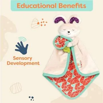 B. toys Baby Bunny Security Blanket - Plush Comfort & Play