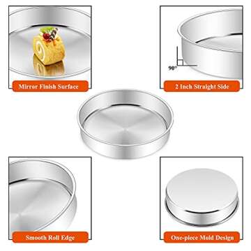 Deedro 9½ Inch Stainless Steel Cake Pans Set of 3