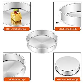 Deedro 9½ Inch Stainless Steel Cake Pans Set of 3