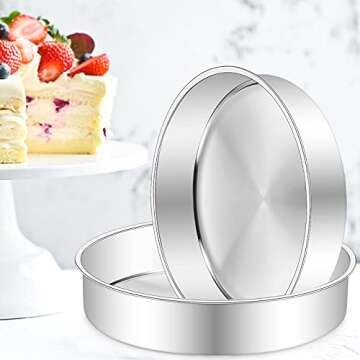 Deedro 9½ Inch Stainless Steel Cake Pans Set of 3