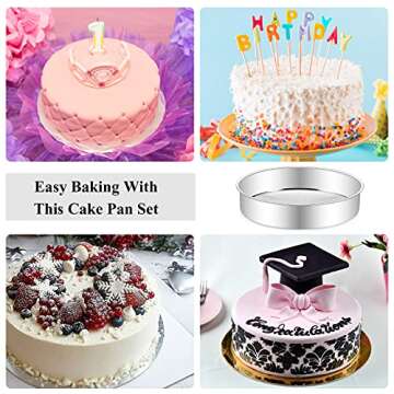 Deedro 9½ Inch Stainless Steel Cake Pans Set of 3