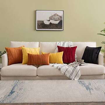 Woaboy Striped Velvet Pillow Covers for Cozy Decor