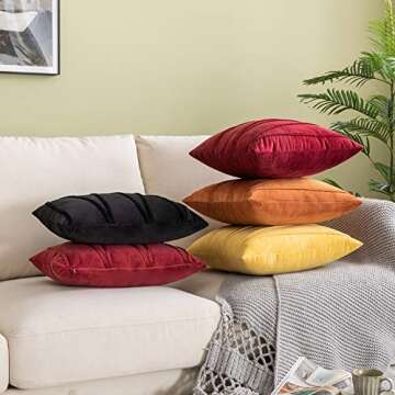 Woaboy Striped Velvet Pillow Covers for Cozy Decor