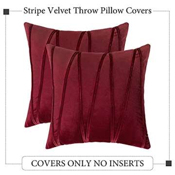 Woaboy Striped Velvet Pillow Covers for Cozy Decor