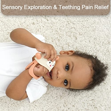 Smily Mia Silicone Teething Mittens for Infants 3 Months and Up