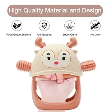 Smily Mia Silicone Teething Mittens for Infants 3 Months and Up