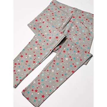 Amazon Essentials Girls' Leggings (Previously Spotted Zebra) - Discontinued Colors, Pack of 4, Black/Blue/Grey Stars/White Superstar, X-Large