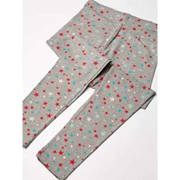 Amazon Essentials Girls' Leggings (Previously Spotted Zebra) - Discontinued Colors, Pack of 4, Black/Blue/Grey Stars/White Superstar, X-Large