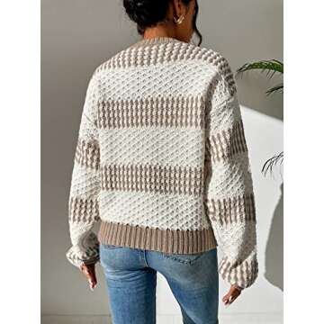 SHENHE Color Block Knitted Pullover Sweater for Women