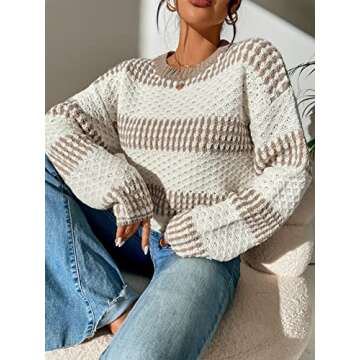 SHENHE Color Block Knitted Pullover Sweater for Women