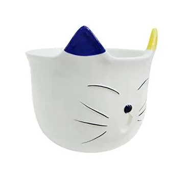 Charming Cat Yarn Bowl - Ceramic for Crocheting & Knitting, 6" Tangle Free