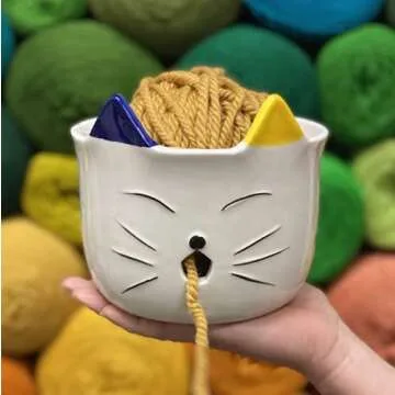 Cat Yarn Bowl for Knitting and Crocheting Creative Gift