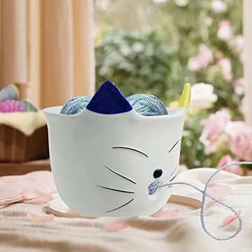 Cat Yarn Bowl for Knitting and Crocheting Creative Gift