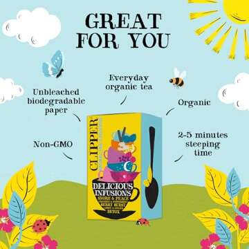 Clipper Tea: Organic Herbal Tea Variety Pack, Delicious Infusions – Assorted Tea Set with 5 Flavor...
